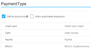 Google DialogFlow - Custom Entities