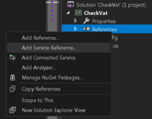 Visual Studio - add a New Service Reference